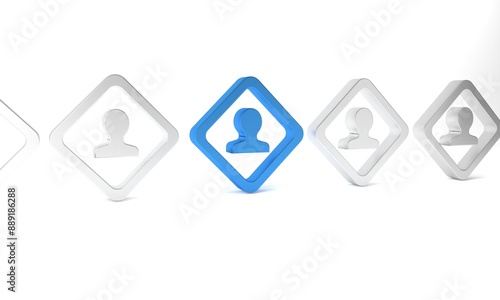 Free Download Blue Road traffic sign. Signpost icon isolated on white background. Pointer symbol. Isolated street information sign. Direction sign. Minimalism concept. 3D render illustration - GFXLoad