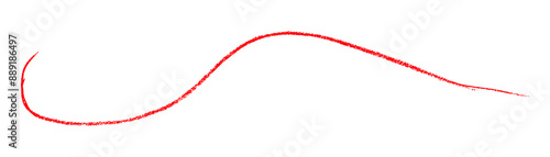 Red pencil strokes in simple style, isolated on transparent background.