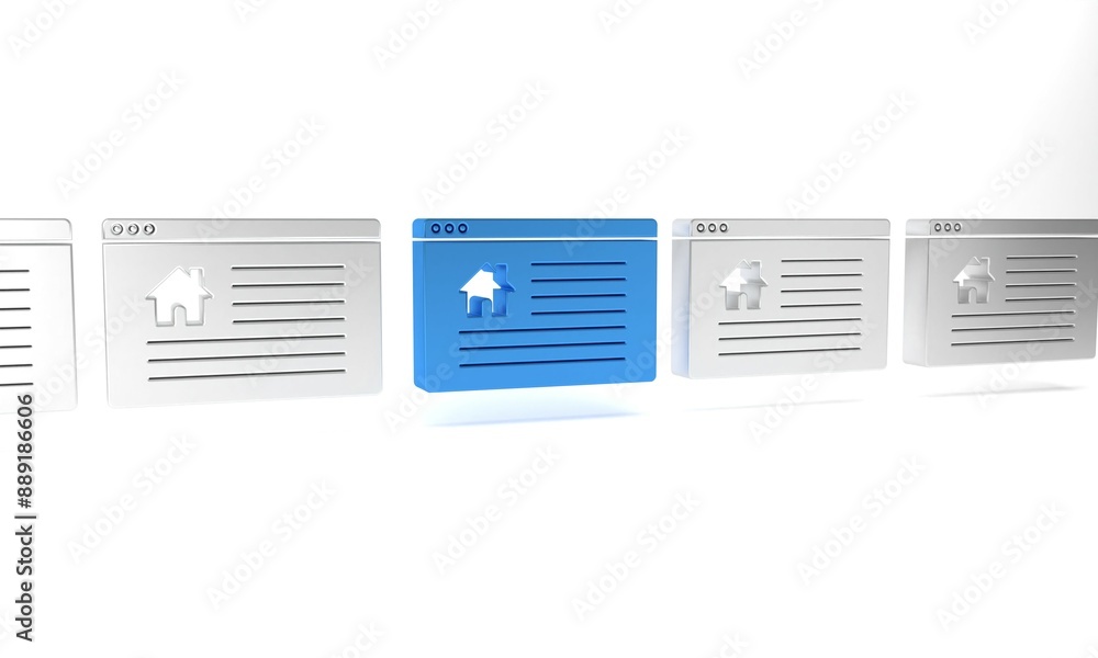 Blue Hanging sign with text Online Sale icon isolated on white background. Signboard with text Sale. Minimalism concept. 3D render illustration Blue Hanging sign with text Online Sale icon isolated on white background. Signboard with text Sale. Minimalism concept. 3D render illustration