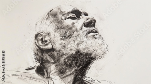 Drawing of a man on paper