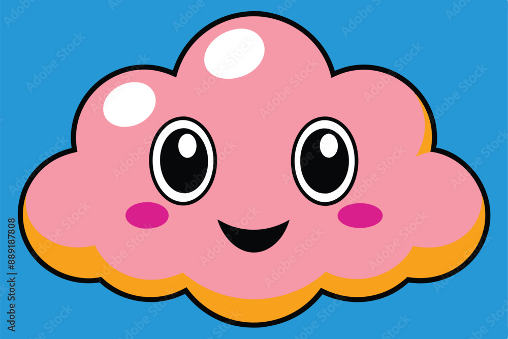 A cute cartoon vector animal face with a happy smile A cute cartoon vector animal face with a happy smile