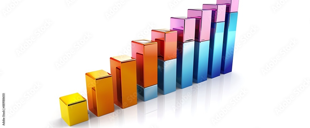 Bar graph showing a significant increase in market performance, with a sudden rise in stock values. Bar graph showing a significant increase in market performance, with a sudden rise in stock values.