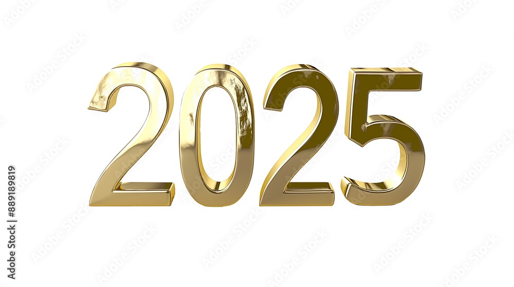 Reflective Gold numbers 2025 New Year celebration Reflective Gold numbers 2025 New Year celebration