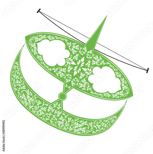 malaysia traditional kite, also know as wau bulan on white background