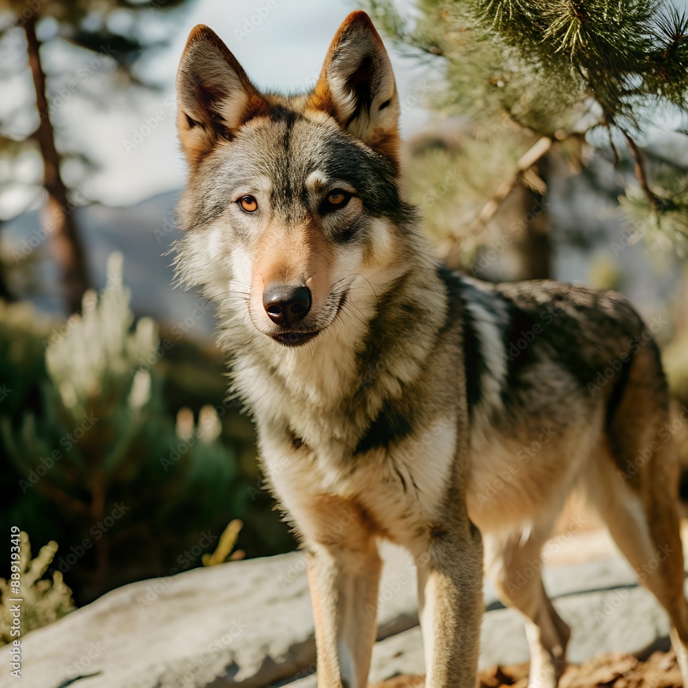 Fototapeta premium Majestic Gray Wolf in the Wilderness