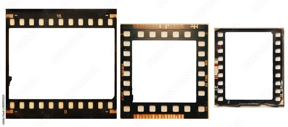 Fototapeta premium Вlank film strip frame isolated on white.