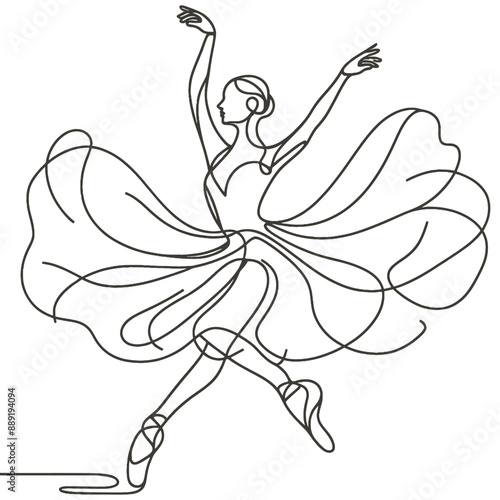 A single line dances across the page, revealing a graceful ballerina's fluid movements.