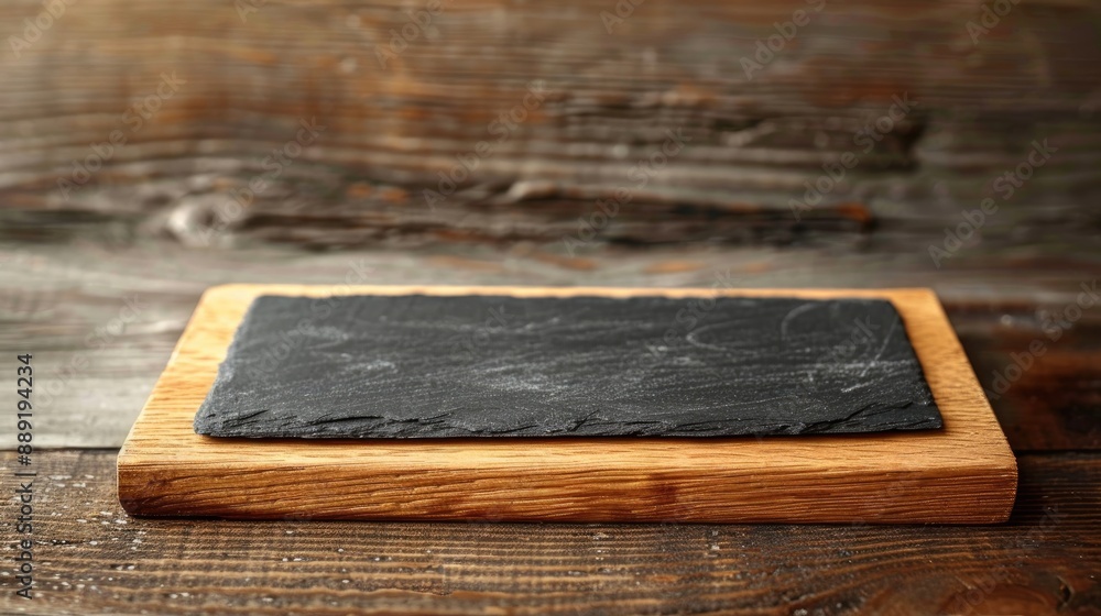 Tiny wood slate with black chalk drawing area Tiny wood slate with black chalk drawing area
