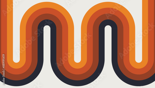 Retro vintage 70s style stripes background poster lines. shapes vector design graphic 1970s retro background. abstract stylish 70s era line frame illustration	
