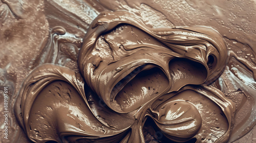 Creamy rich and velvety chocolate swirls photo