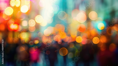 Abstract blur background with bokeh effect for creative parade crowd © Seyyar