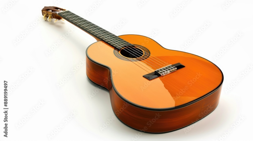 Fototapeta premium Acoustic guitar isolated on white background