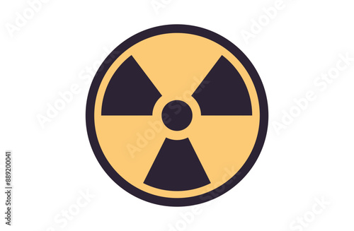 Radioactive and danger flat vector illustration.	

