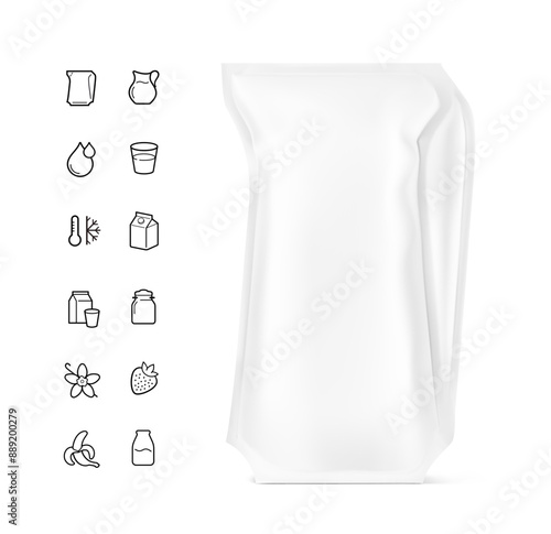 Air Aseptic packaging for milk and juice-based product.  High realistic. Vector illustration isolated on white background. Ready for use in presentation, promo, advertising and more. EPS10.
