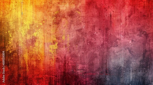 Vibrant Red and Yellow Grunge Textured Background for Artistic Designs