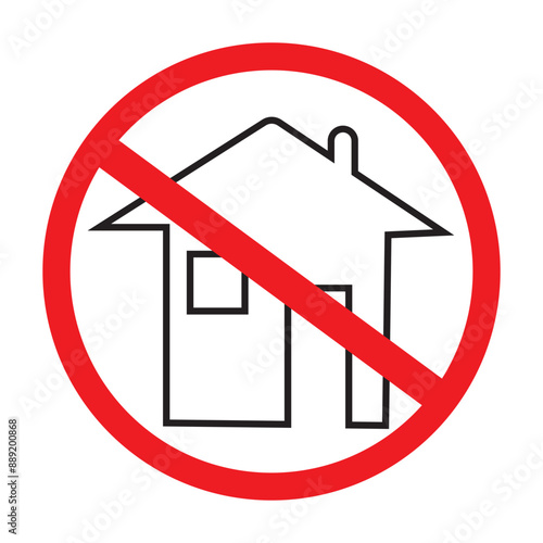 No House Sign isolated on White Background. . vector illustration. EPS 10/AI