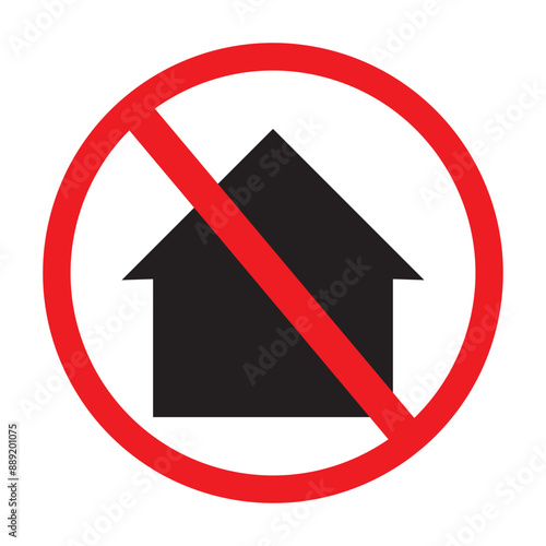 No House Sign isolated on White Background. . vector illustration. EPS 10/AI