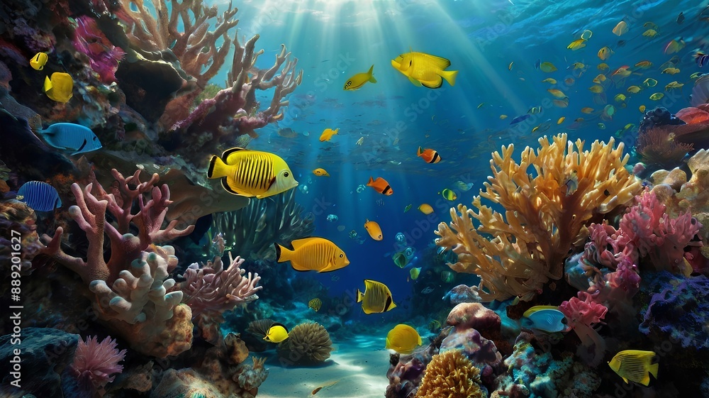 Obraz premium coral reef with fish