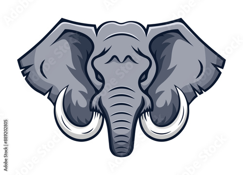 Elephant head. Mascot esports logo. Vector and PNG on transparent background.	