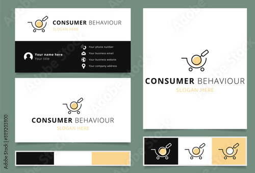 Consumer behaviour logo featuring shopping cart and magnifying glass
