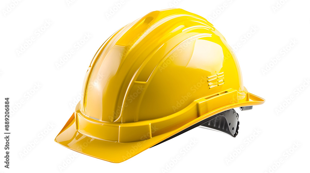 Fototapeta premium Yellow safety helmet, transparent picture