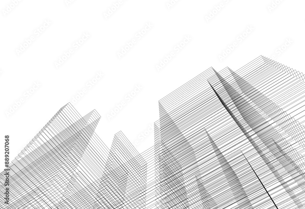Abstract city sketch 3d rendering Abstract city sketch 3d rendering