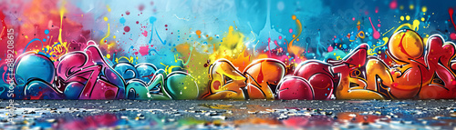 Graffiti Art and Street Culture Focus on graffiti art representing street culture with vibrant colors with a city background 