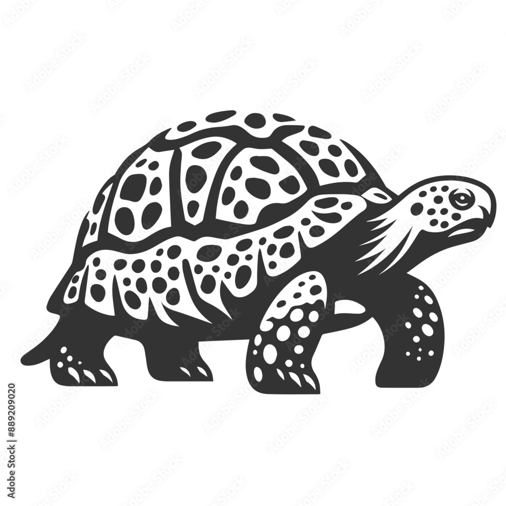 Clean black and white vector Silhouette of a Tortoise isolated on white background Clean black and white vector Silhouette of a Tortoise isolated on white background