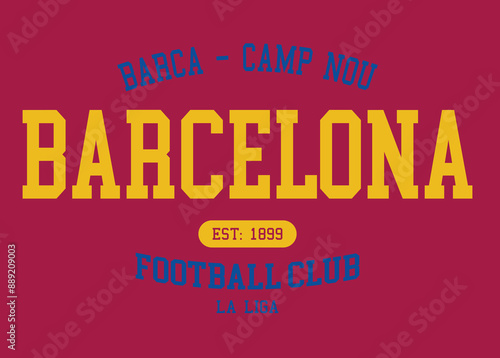 FC Barcelona La Liga club, Barcelona typography graphic design, vintage Barcelona typography grunge, Barcelona Football Club logo,a.eps