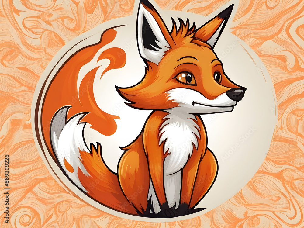 Obraz premium red fox cartoon,red fox isolated on white,red fox illustration,fox cartoon isolated on white,red fox vulpes