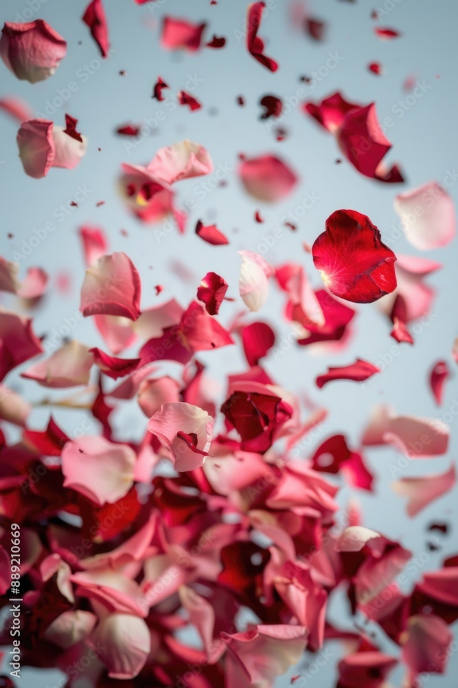 A bouquet of mixed red and white flowers are seen floating in mid-air, a whimsical and romantic scene A bouquet of mixed red and white flowers are seen floating in mid-air, a whimsical and romantic scene