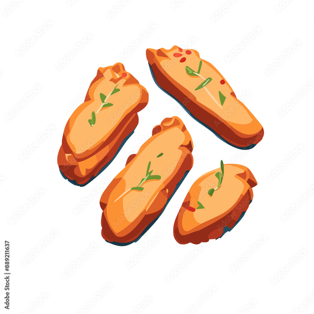 Four Chicken Tenders Vector Illustration Four Chicken Tenders Vector Illustration