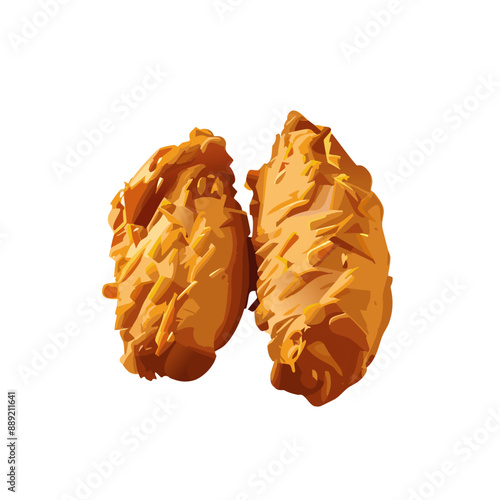Golden Fried Chicken Tenders Vector Illustration