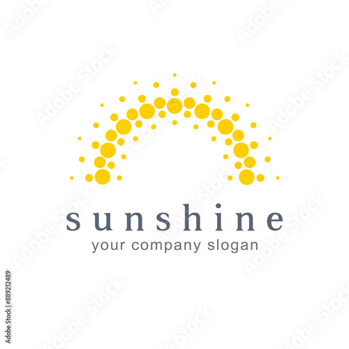 Sunshine abstract vector logo design template.