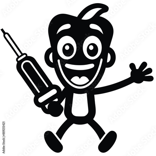 a funny Screwdriver Shenanigans, cartoon vector, isolated white background