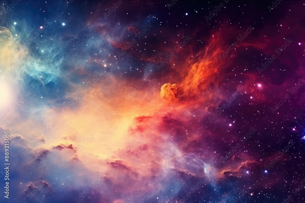 Fototapeta premium Colorful Cosmic Nebula in Outer Space