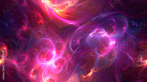 Abstract fractal pattern forming a purple and pink smoke background