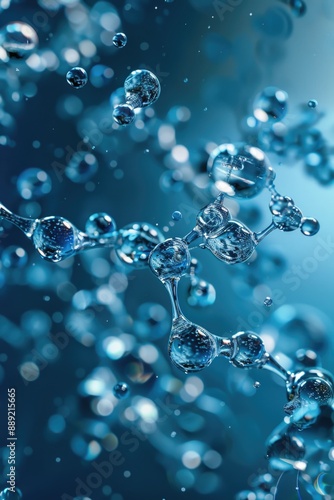 Wallpaper Mural A close up of water droplets in a blue background Torontodigital.ca