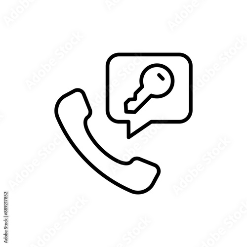 Locksmith call outline icons, minimalist vector illustration ,simple transparent graphic element .Isolated on white background