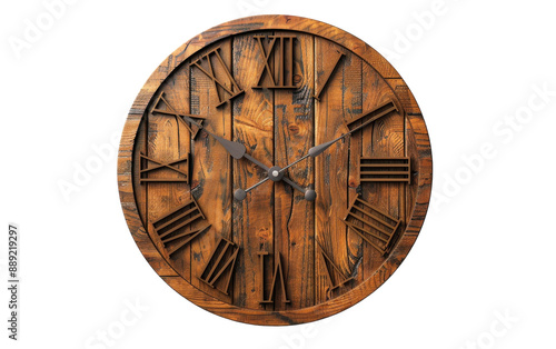 Wallpaper Mural Rustic Wooden Wall Clock With Roman Numerals Torontodigital.ca