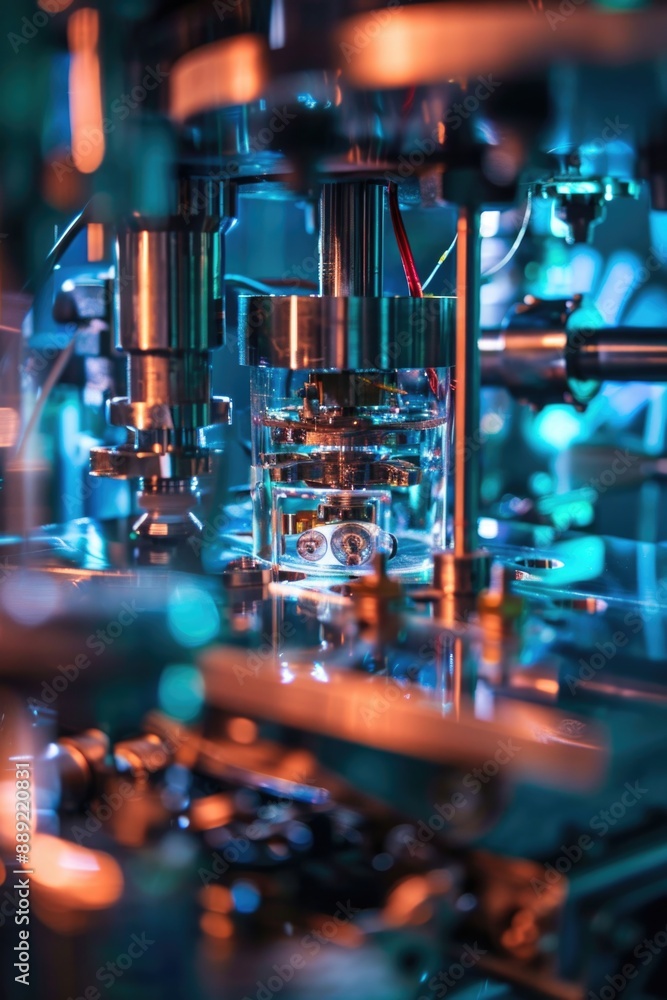 A close up of a machine with a glass in it A close up of a machine with a glass in it