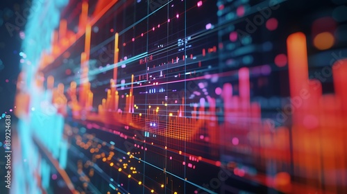 Clean and modern side view of a dynamic marketing graph, presenting impactful data with bold visual elements and clarity.