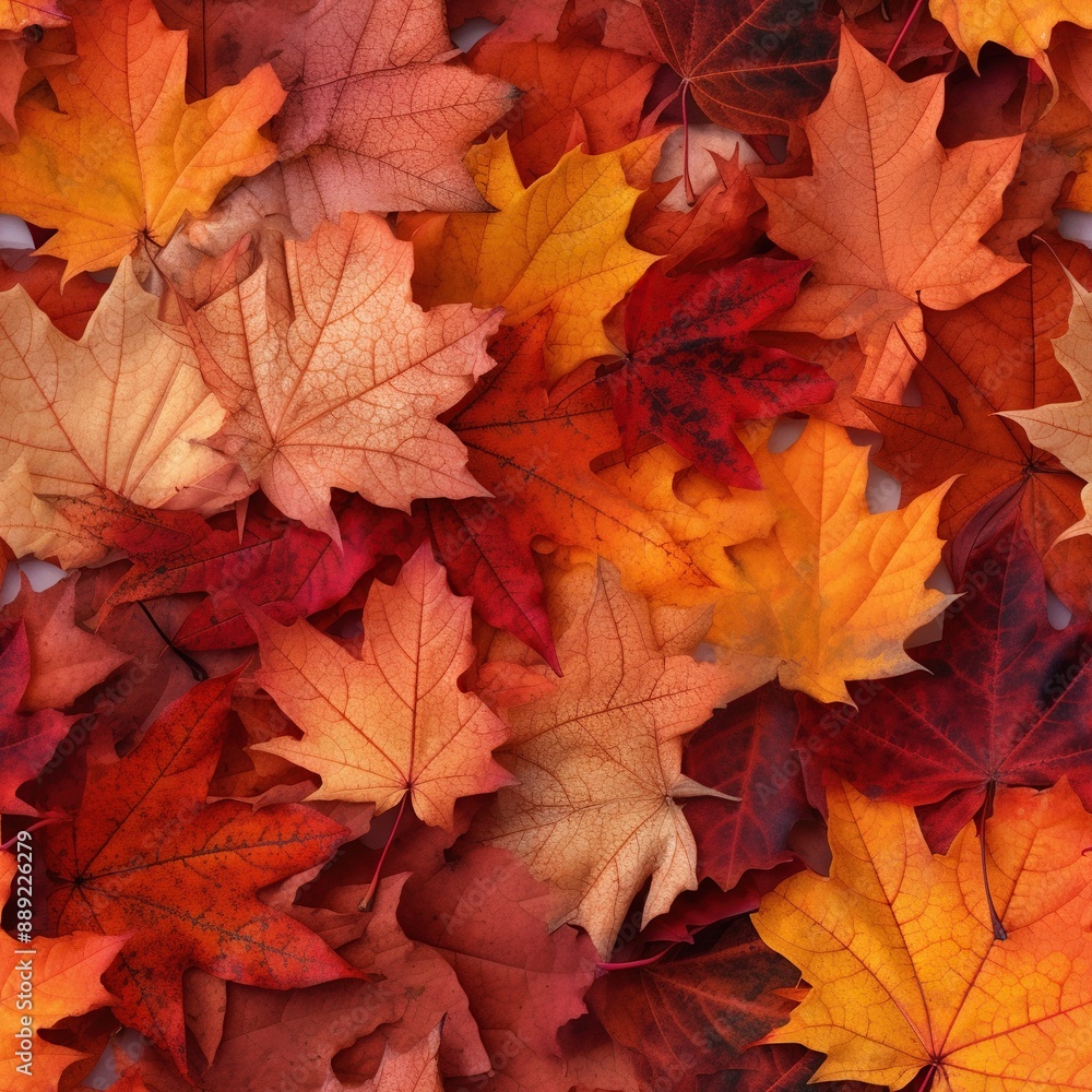 Seamless pattern with bright autumn maple leaves. Red, orange and yellow colors. Beautiful nature background. Endless texture for wrapping paper or textile design. Seamless pattern with bright autumn maple leaves. Red, orange and yellow colors. Beautiful nature background. Endless texture for wrapping paper or textile design.