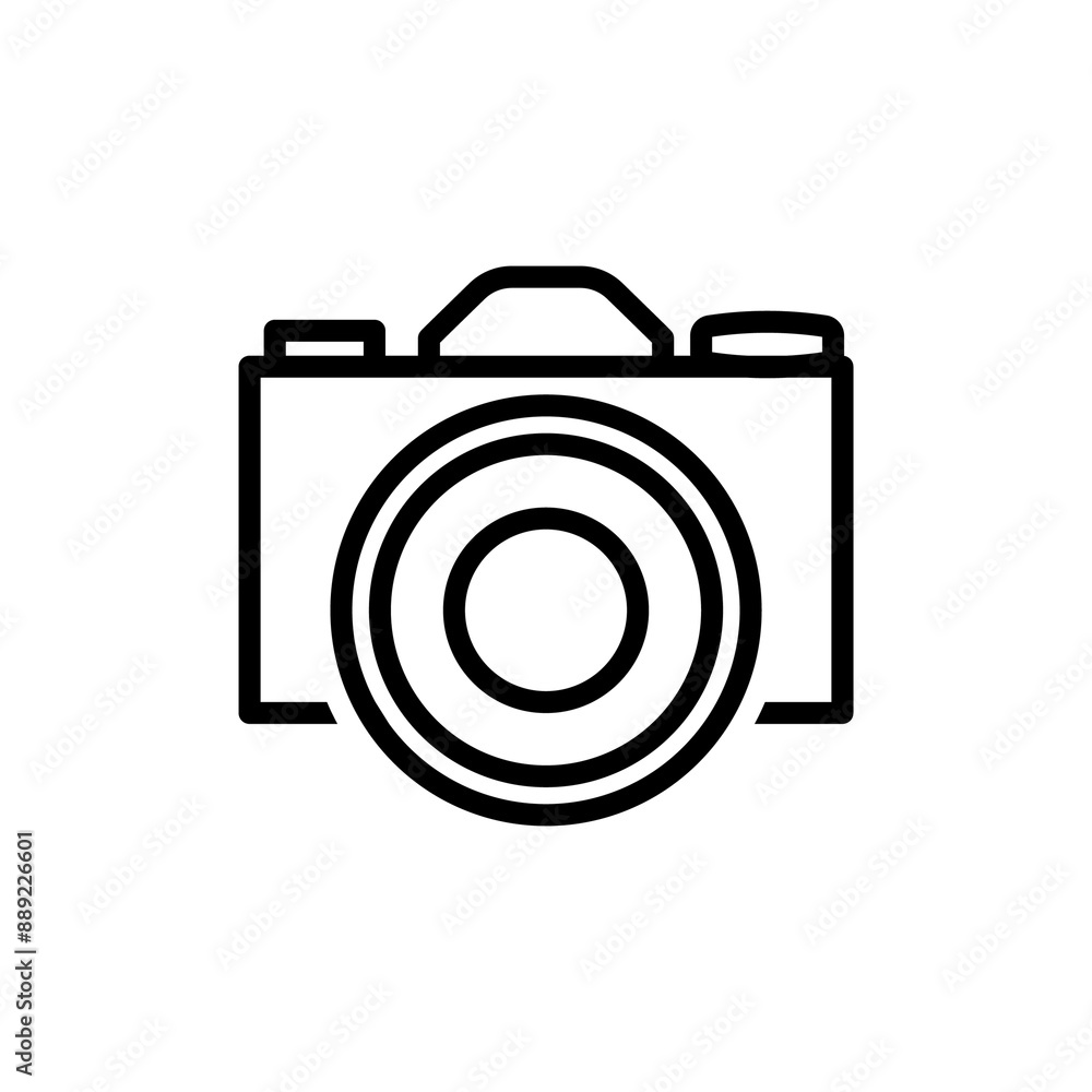 Illustration showing a black camera icon on a white background Illustration showing a black camera icon on a white background