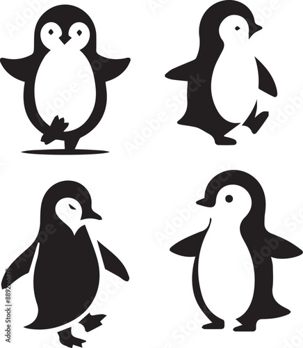 penguin silhouette, penguin icon, penguin vector, 