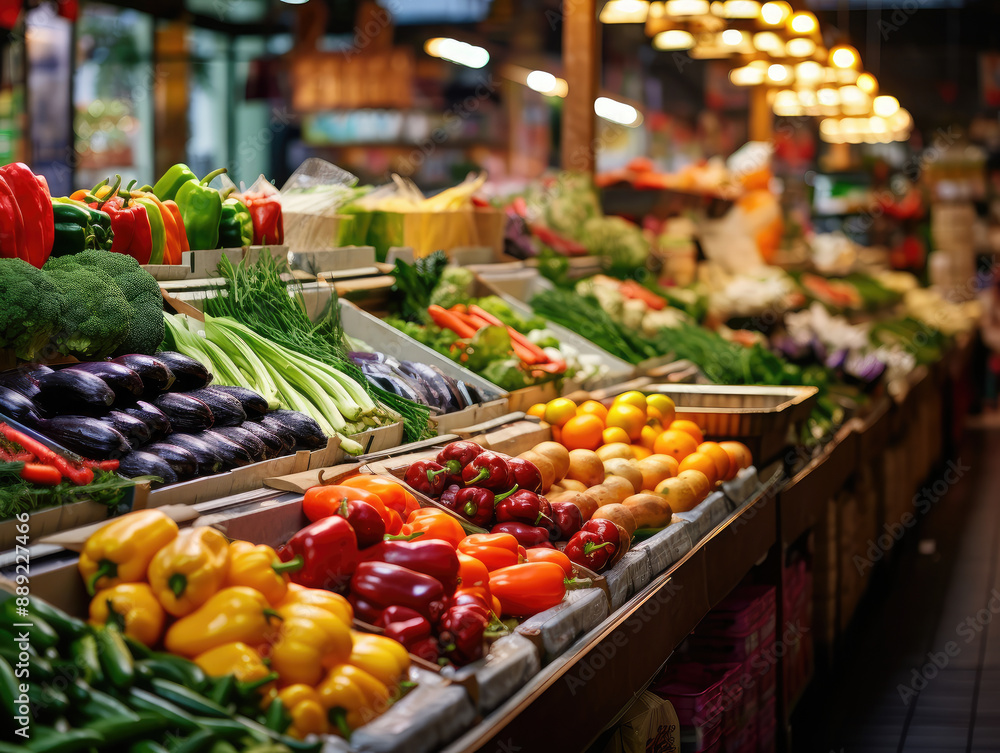 Obraz premium Colorful Fresh Produce at Local Farmer's Market