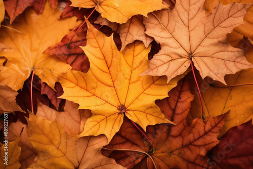 Wallpaper Mural Warm Autumn Leaves Texture for Cozy Design Torontodigital.ca