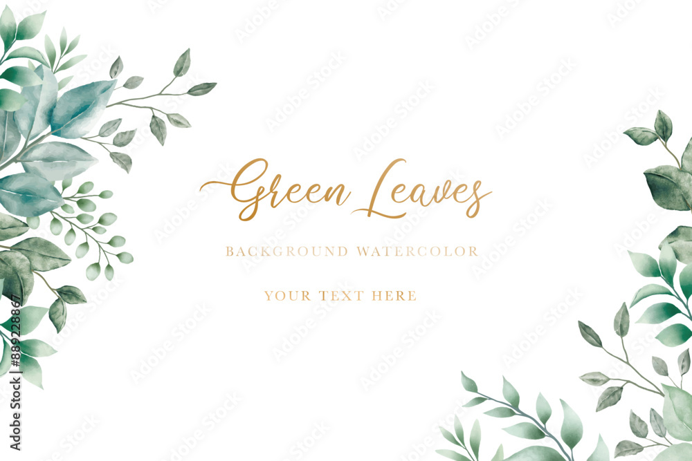 beautiful green leaves background watercolor beautiful green leaves background watercolor
