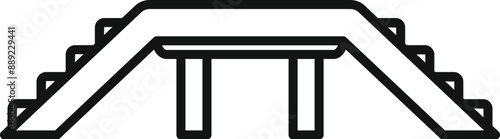 Dog agility equipment icon representing a dog walk bridge used for pet training