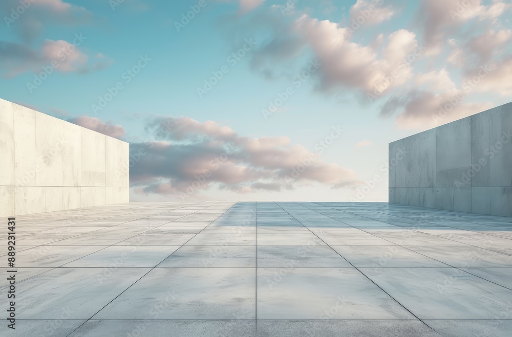Obraz premium Open Concrete Space Against a Cloudy Sky